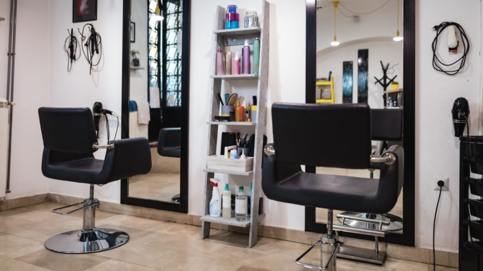 Hair Salon with Chairs in Background