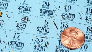 Lottery Scratch Off Ticket with Penny