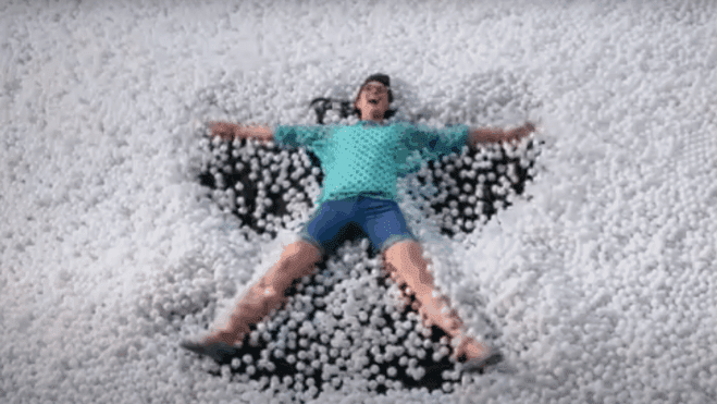 lottery balls snow angel ad